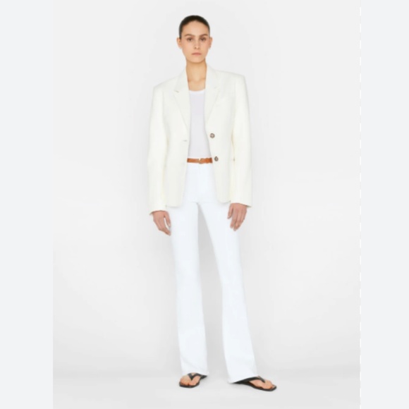 FRAME DENIM WOMENS LR SUPER HIGH RISE FLARE WHITE JEANS SIZE 27  STRETCH BOOTCUT - Picture 1 of 7